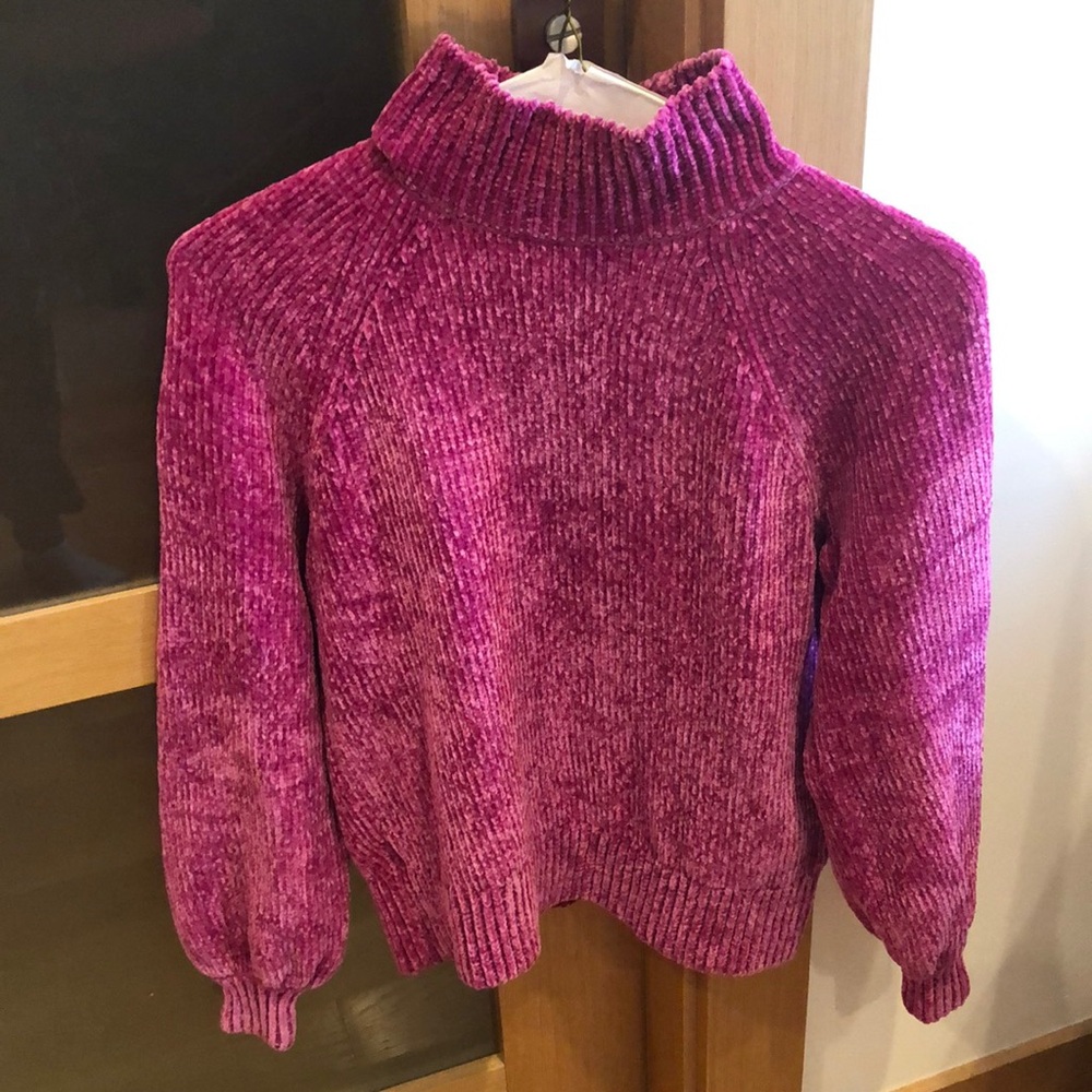 NEW LOFT Chenille Turtleneck Sweater - Pink -cut tags off